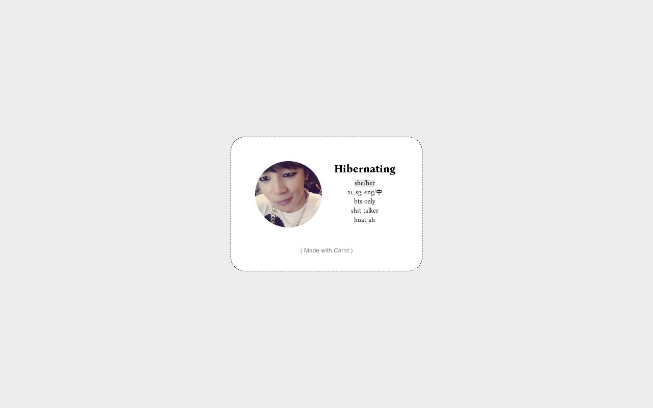 Carrd profile picture for @hibernating